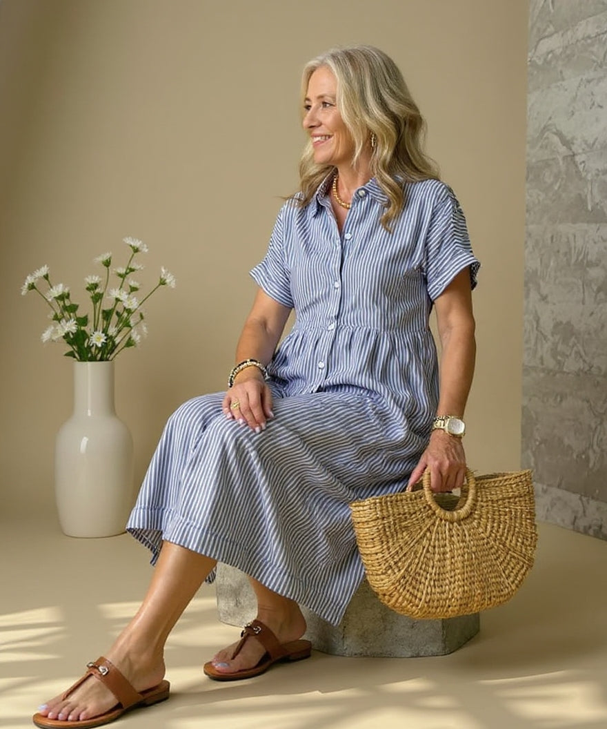Robe Rayée Élégante Claire