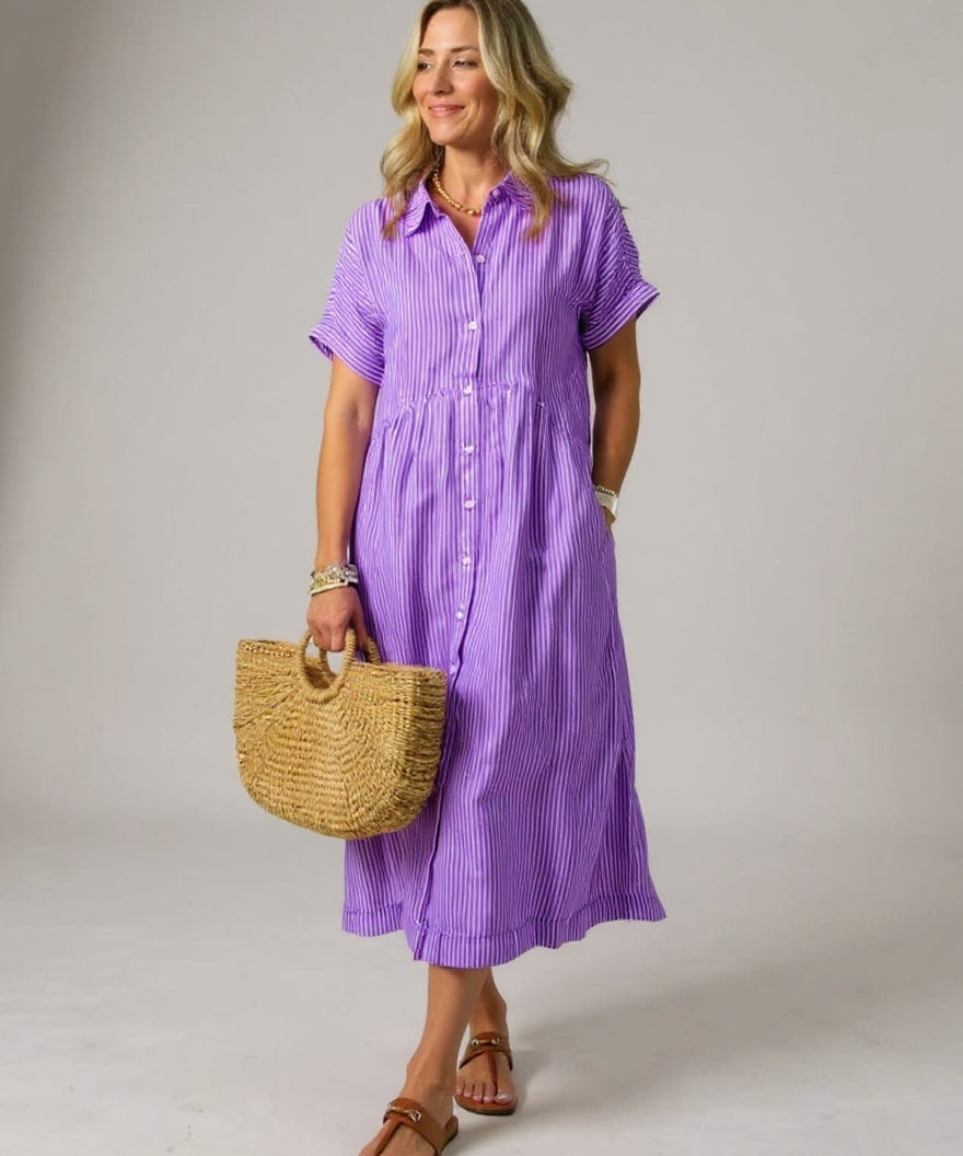 Robe Rayée Élégante Claire