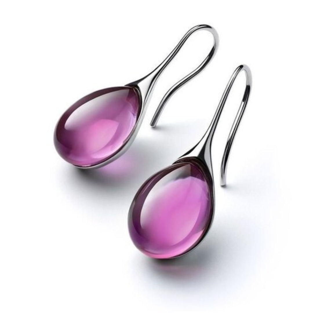 Boucles d'oreilles en cristal doré et argenté
