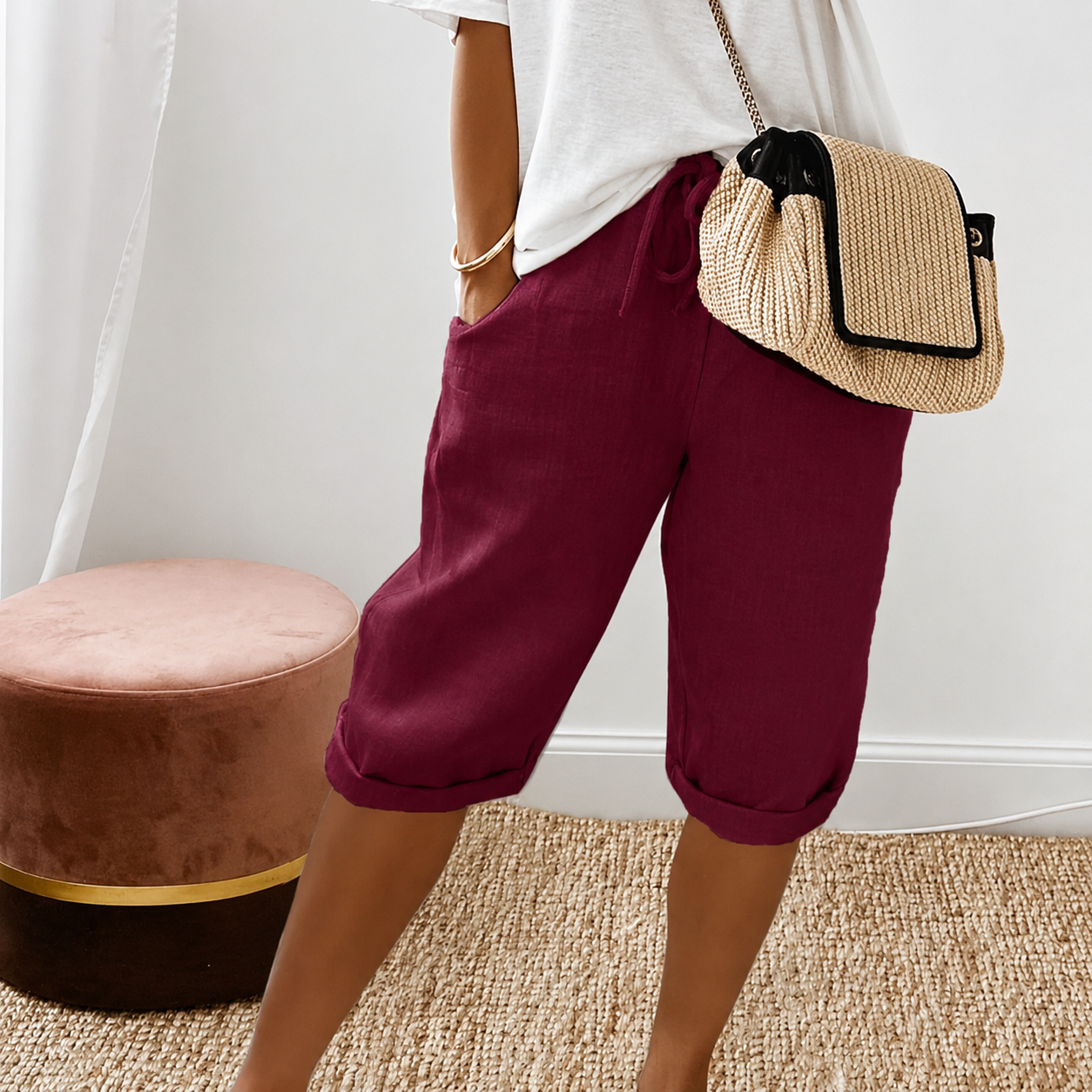 Short Capri à Cordon Camille