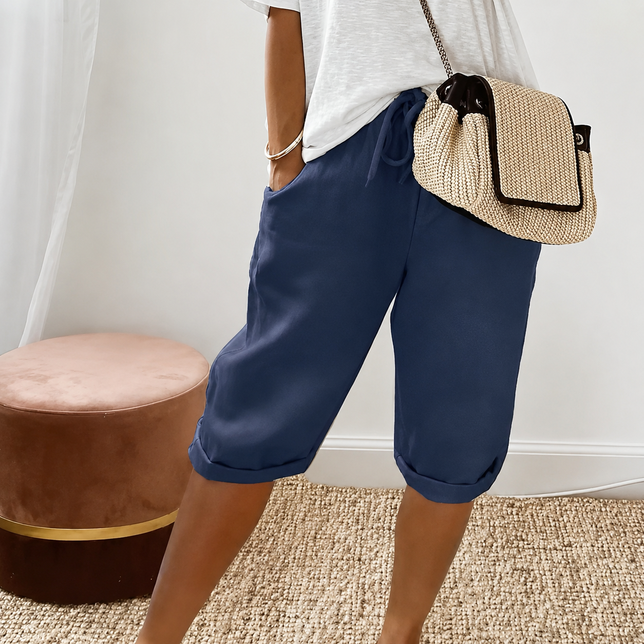 Short Capri à Cordon Camille