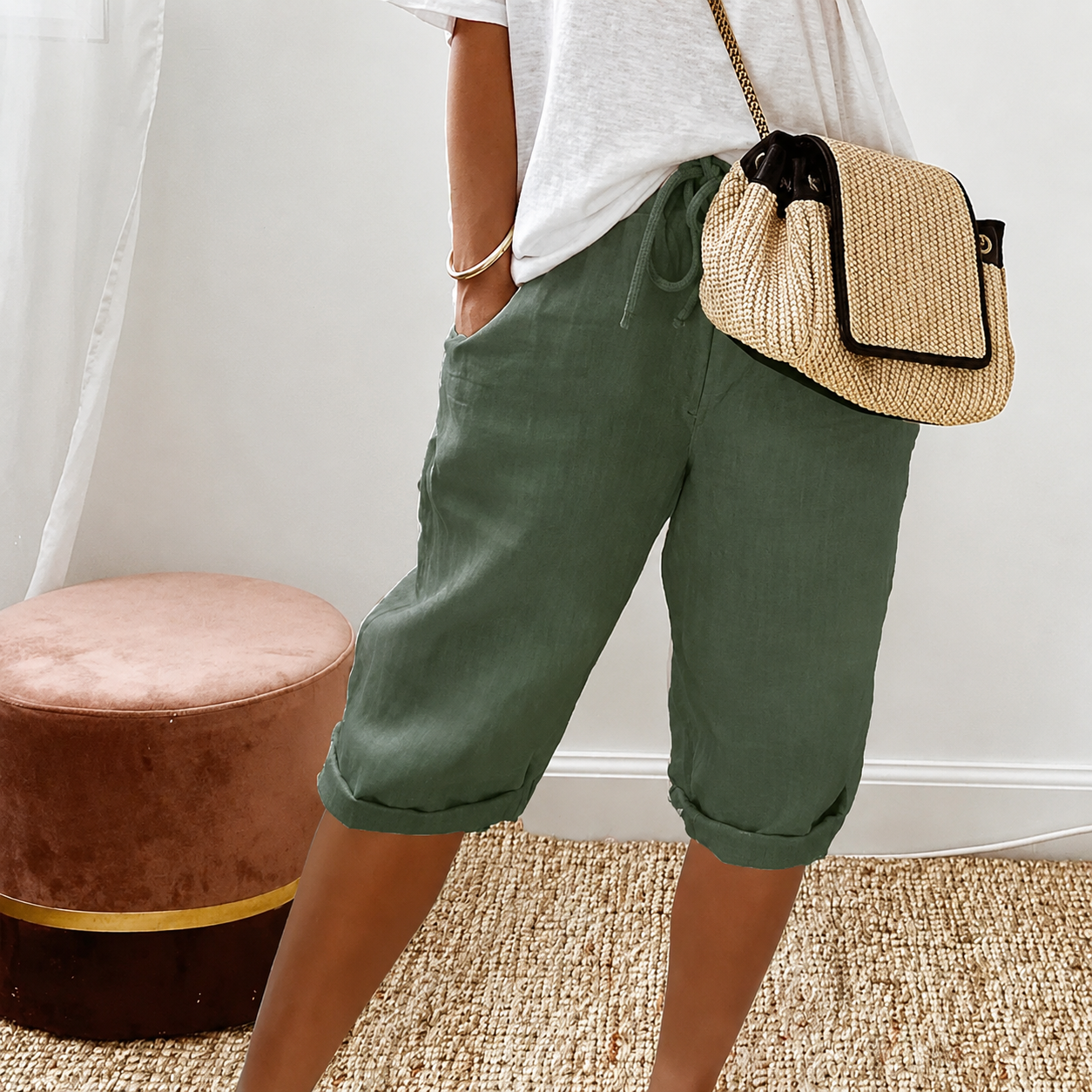 Short Capri à Cordon Camille