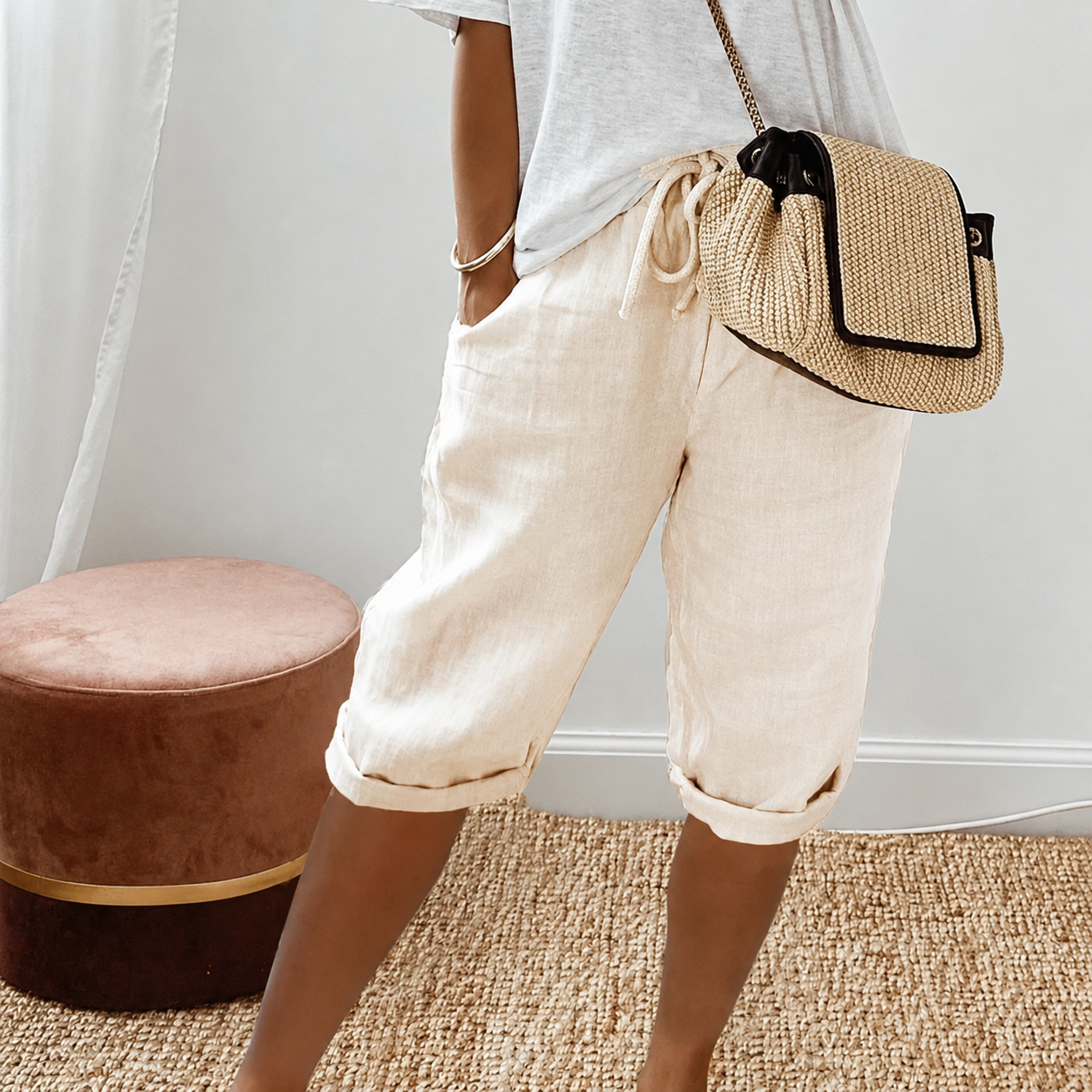 Short Capri à Cordon Camille