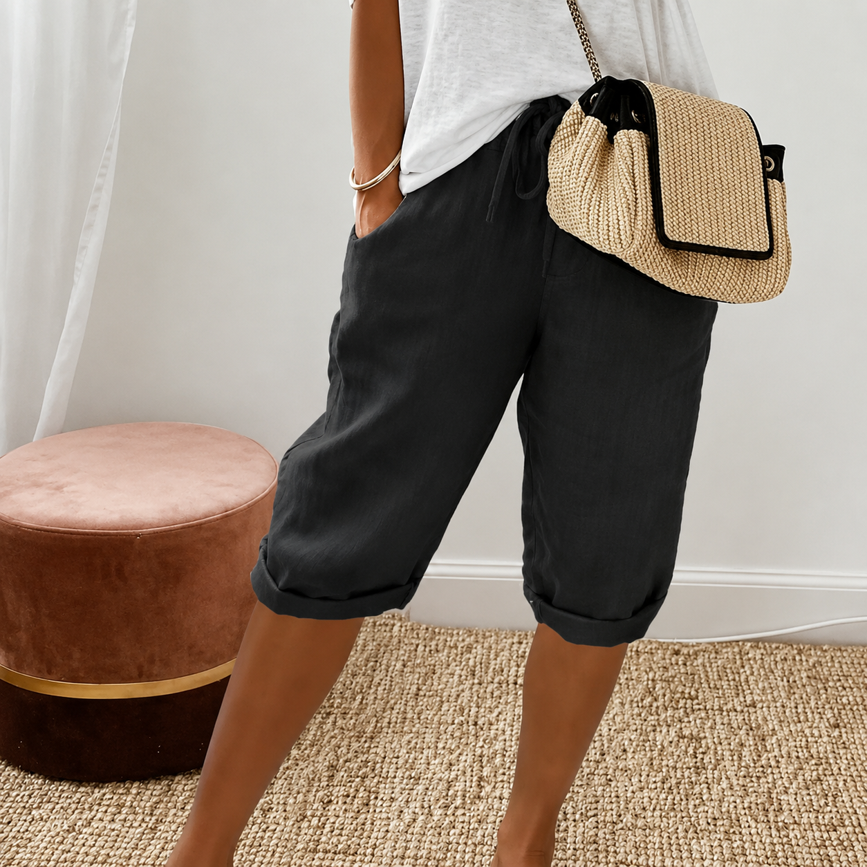 Short Capri à Cordon Camille