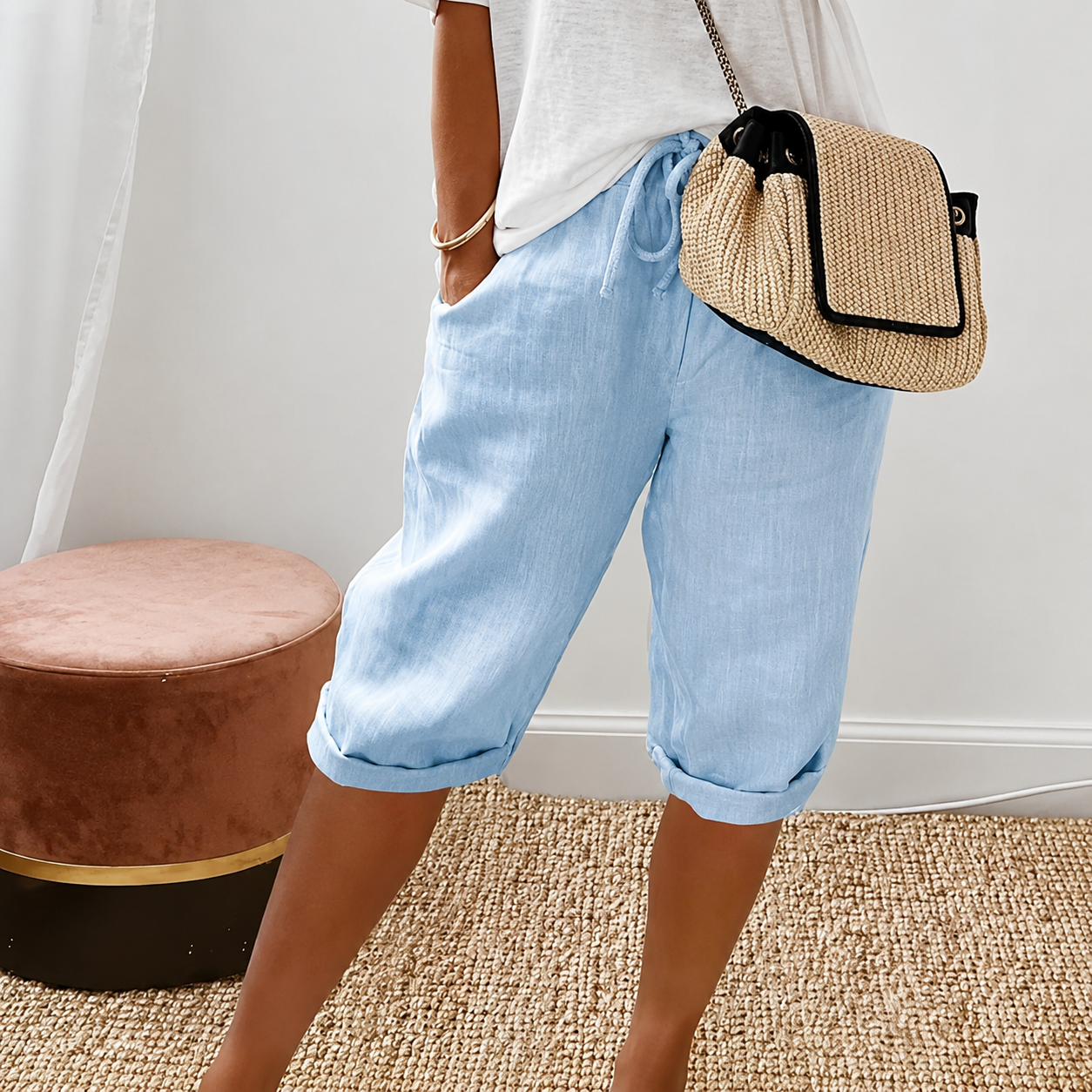 Short Capri à Cordon Camille
