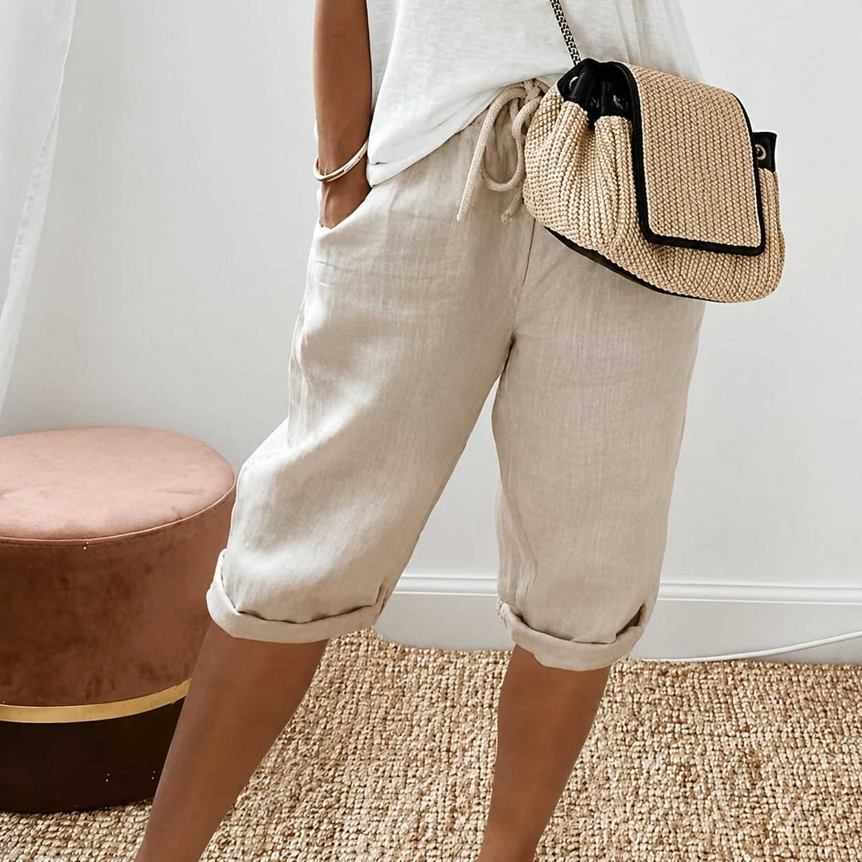 Short Capri à Cordon Camille