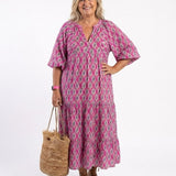 Robe Midi à Manches Trois Quarts Apolline