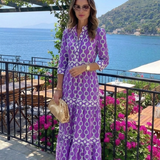 Robe Midi à Manches Trois Quarts Yolande