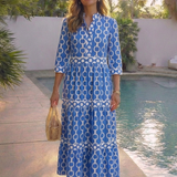 Robe Midi à Manches Trois Quarts Yolande