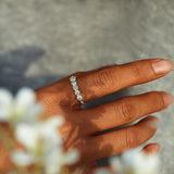 Bague ajustable argentée avec marguerite