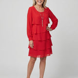 Robe Superposée Épurée Longueur Genou Lila