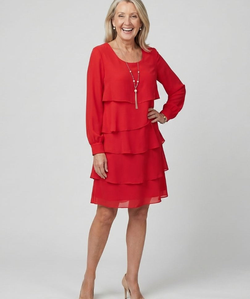 Robe Superposée Épurée Longueur Genou Lila