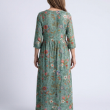 Robe Maxi à Manches Trois Quarts Marina