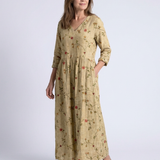 Robe Maxi à Manches Trois Quarts Marina
