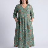 Robe Maxi à Manches Trois Quarts Marina