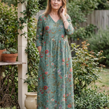 Robe Maxi à Manches Trois Quarts Marina