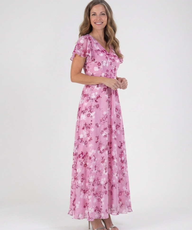 Robe Maxi en Mousseline Florale Ismérie