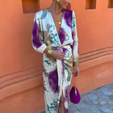 Robe Midi Élégante à Motifs Raffinés