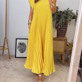 Robe Plissée Sans Manches