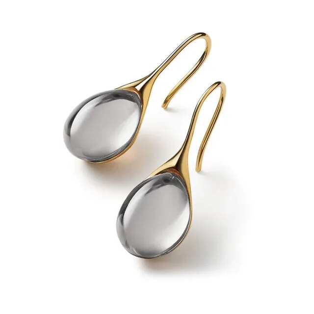 Boucles d'oreilles en cristal doré et argenté