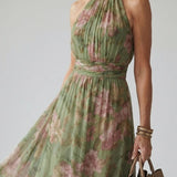 Robe Midi Dos Nu Froncée Murielle