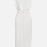 Robe Midi Ajustée à Boutons Dorés