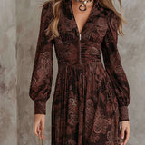 Robe Longue à Imprimé Vintage