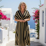 Robe Midi Rayée à Manches Lina