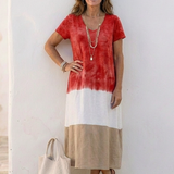 Robe Midi à Manches Courtes Thaïs