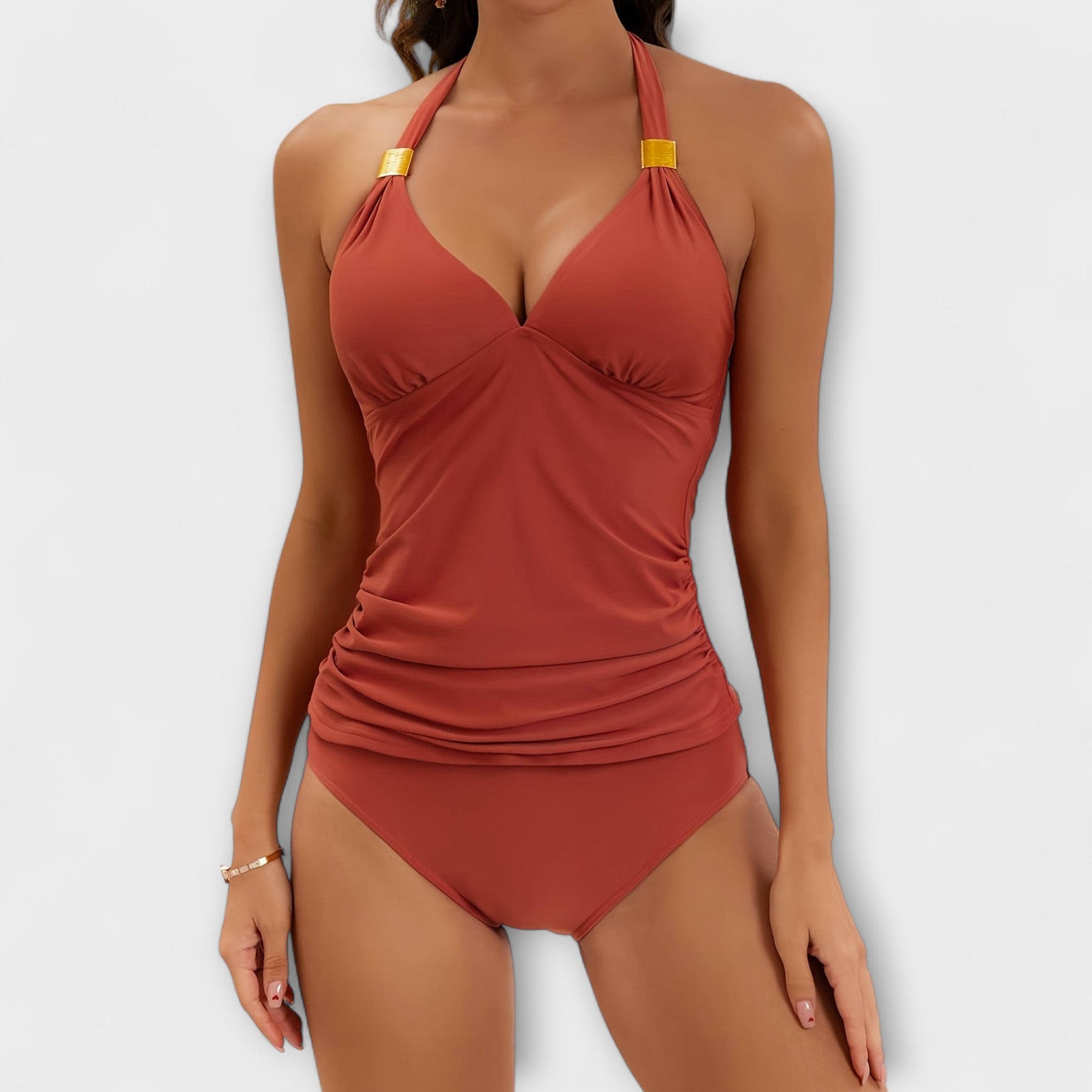 Maillot Kaki à Anneaux Dorés Louise