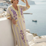 Robe Maxi Fleurie Rayée Aurélia