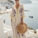 Robe Maxi Fleurie Rayée Aurélia