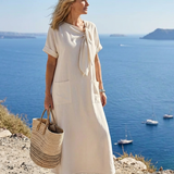 Robe Maxi à Encolure Ronde et Manches Rosalie