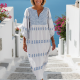 Robe Maxi Brodée à Manches Eudoxie
