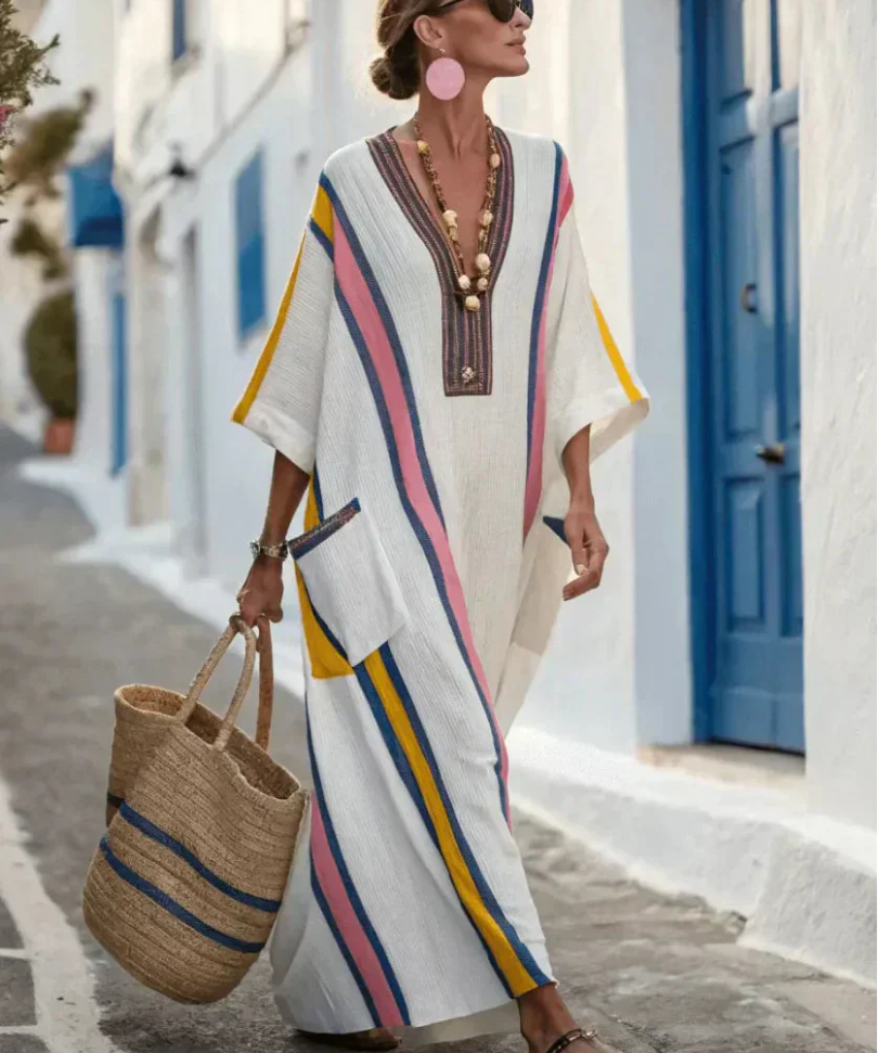 Robe Maxi à Manches Mi-Longues Nadège