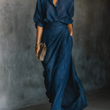 Ensemble Satiné Blouse et Jupe