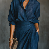 Ensemble Satiné Blouse et Jupe