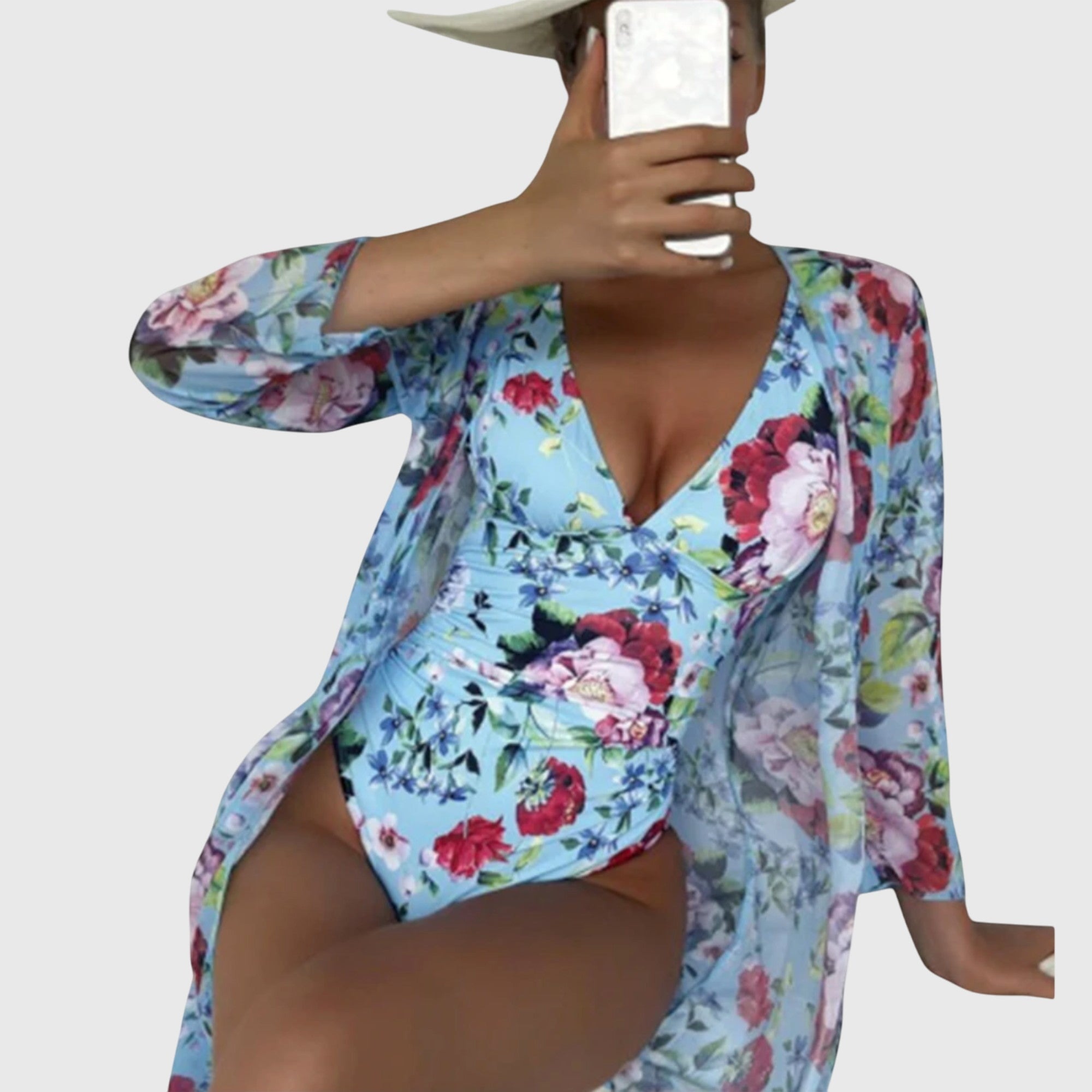 Maillot Tropical Vert Sombre Solène