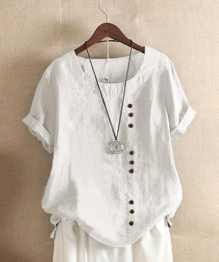 Blouse Aérée avec Patte de Boutonnage Bianca