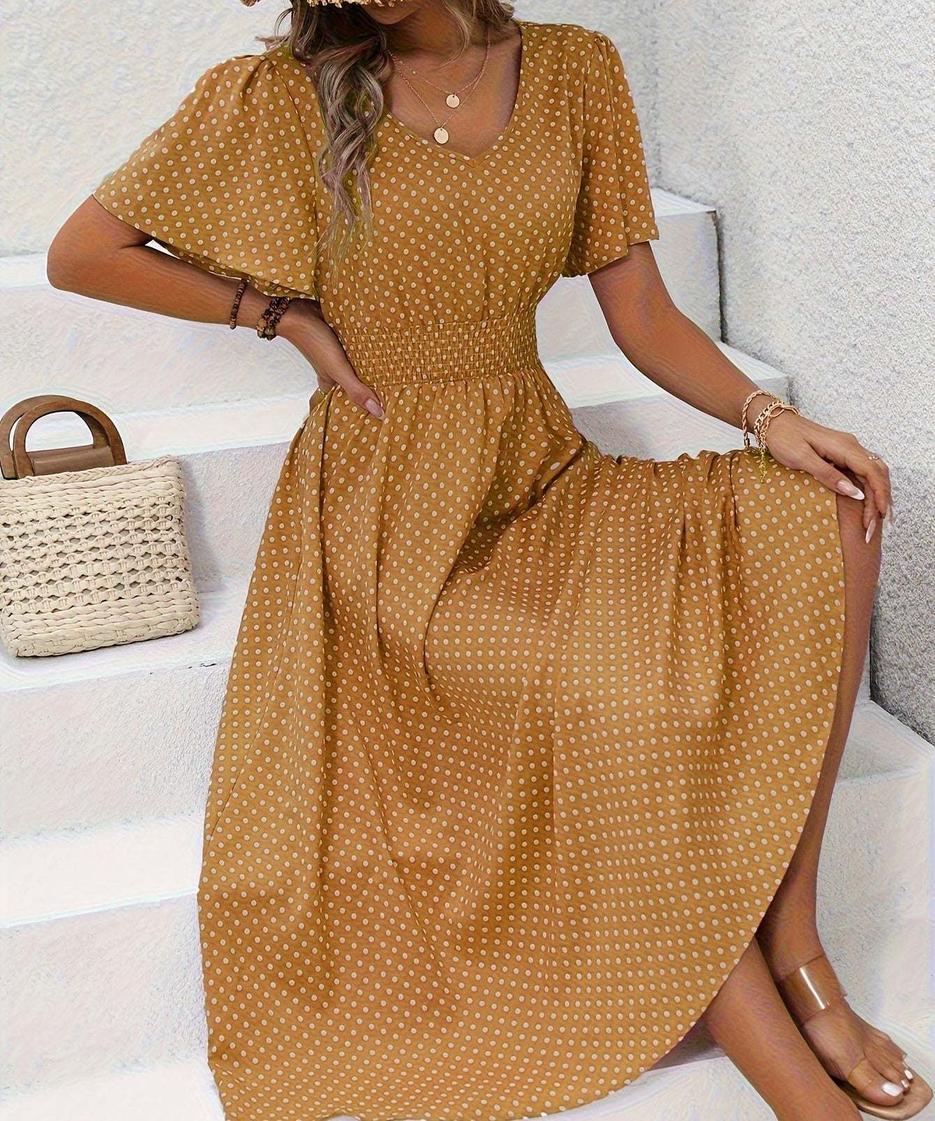 Robe Élégante à Pois Élisa