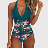 Maillot Fleuri Sarcelle Roxane