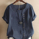 Blouse Aérée avec Patte de Boutonnage Bianca