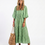 Robe Midi à Manches Trois Quarts Apolline