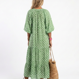 Robe Midi à Manches Trois Quarts Apolline