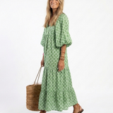 Robe Midi à Manches Trois Quarts Apolline