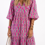 Robe Midi à Manches Trois Quarts Apolline