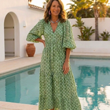 Robe Midi à Manches Trois Quarts Apolline