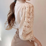 Chemise à Manches Longues en Dentelle Tove