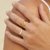 Bague classique avec perle
