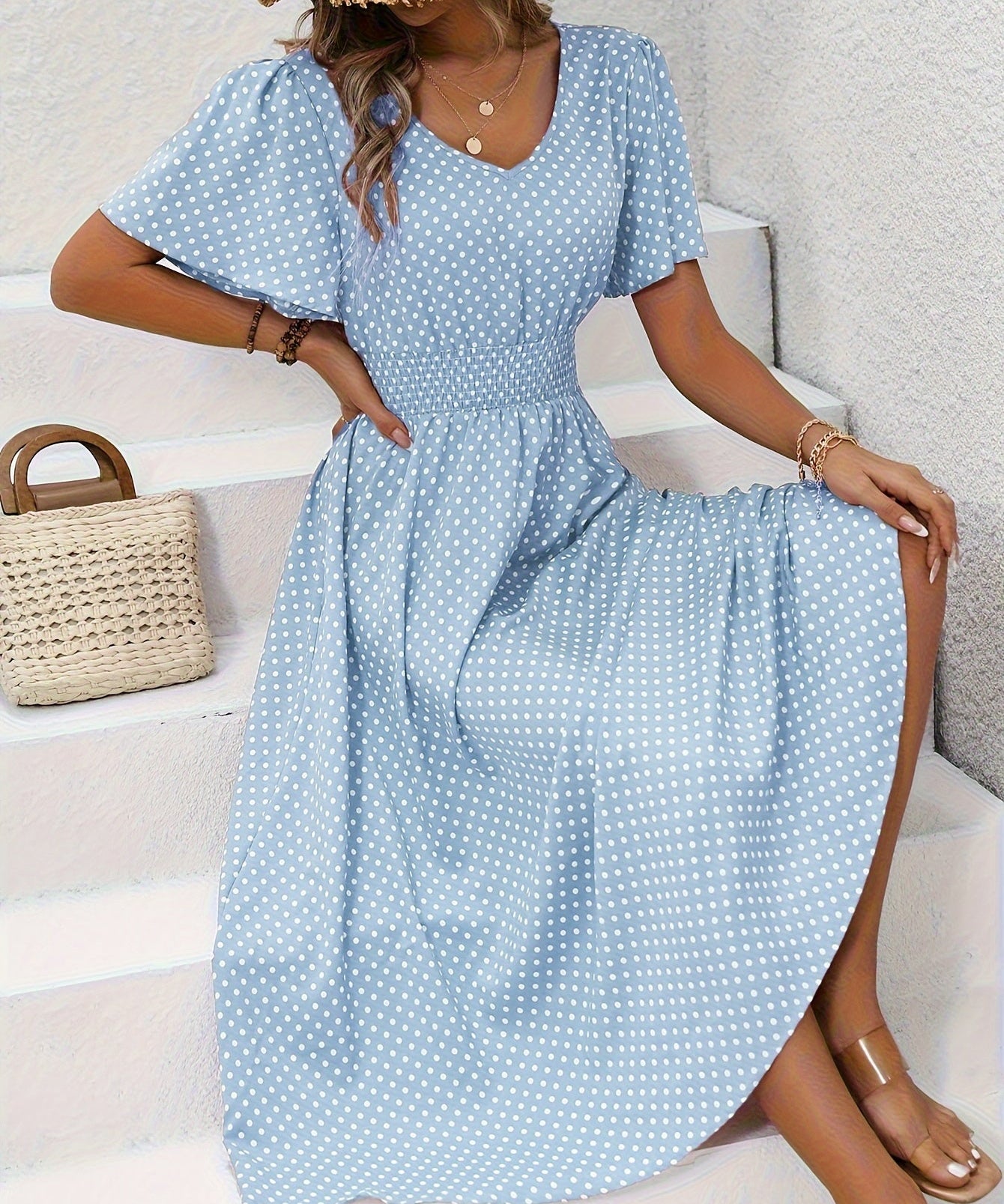 Robe Élégante à Pois Élisa